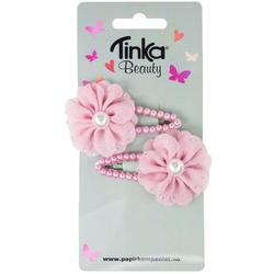 HÅRSPENNE PERLER M/BLOMST ROSA TINKA BEAUTY Hårklemme - Tinka