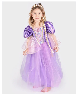 Den gode feen prinsessekjole lilla med flette 2-4år 2-4år - Halloween