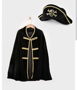 Den gode feen Piratkappe+hatt  3-8år 3-8år - Halloween