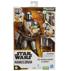 Star Wars The Mandalorian 12 Inch Feature Figure Mando with 2 Inch Grogu The Mandalorian og Grogu - Star Wars