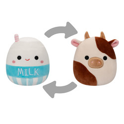 Squishmallow 13cm Flip-a-Mallows Ronnie the Cow/Melly the Milk Carton Ronnie/Mellie - Squishmallows
