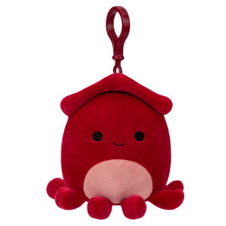 Squishmallows 9cm clip on Altman the Red Squid  Altman - Squishmallows