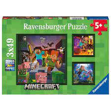 Minecraft puslespill 3x49b Minecraft - Ravensburger
