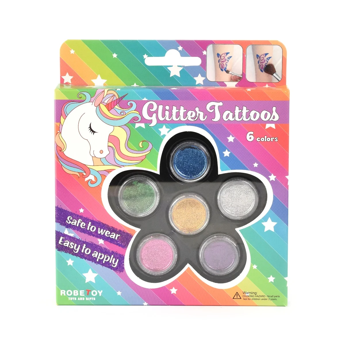 TATTOO GLITTER KIT 6 colors tattoo glitter kit - Småvarer