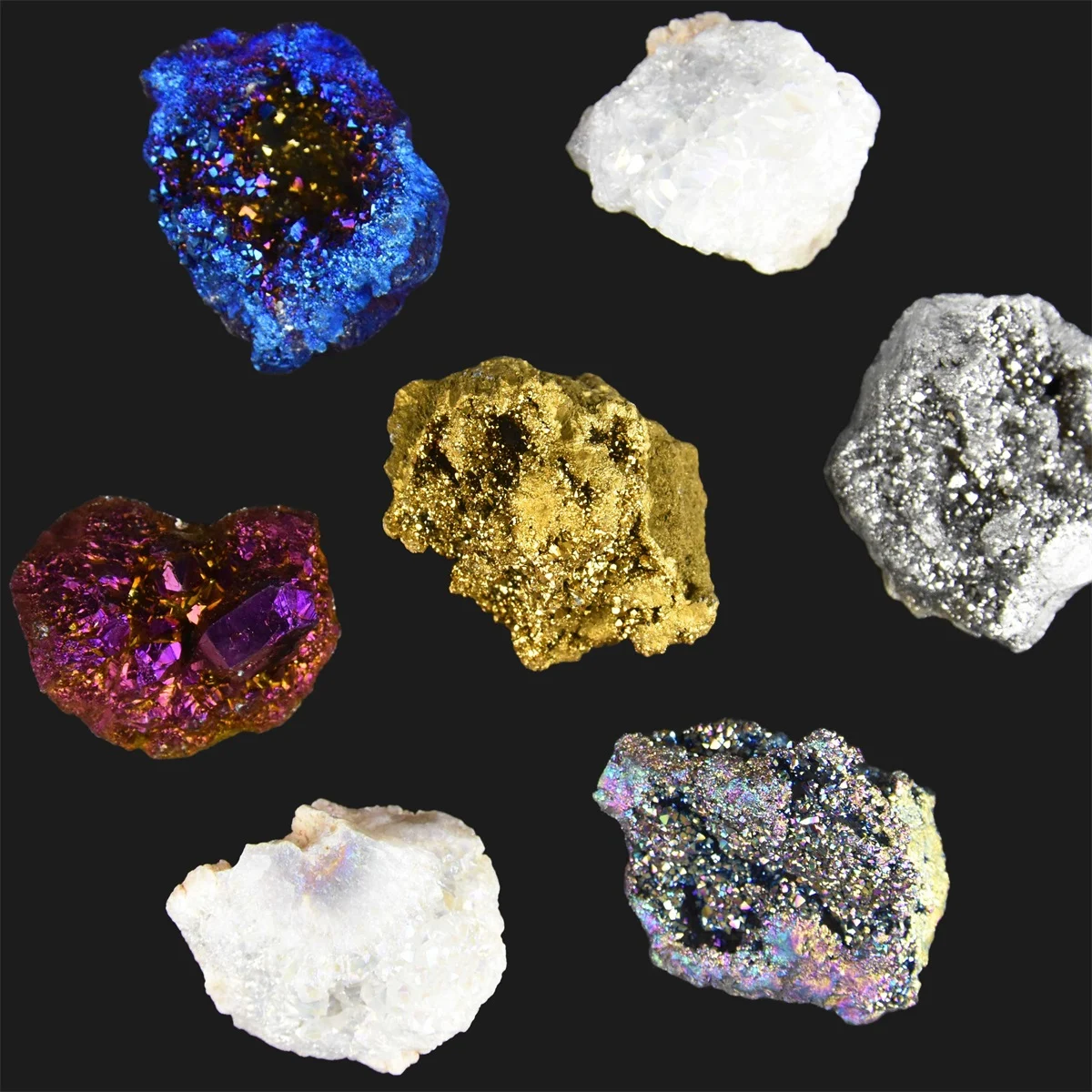 Aura Geode Quartz sten 3-5cm - farge overraskelse overraskelse - Småvarer