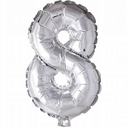 Folieballong - 8 Sølv - Salg