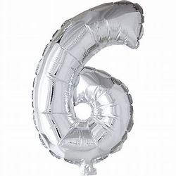 Folieballong - 6 Sølv - Salg