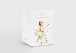 Kort m/konvolutt, Ha ein super bursdag - Ballerina - VRPrintogDesign Ha ei super bursdag - Design kort