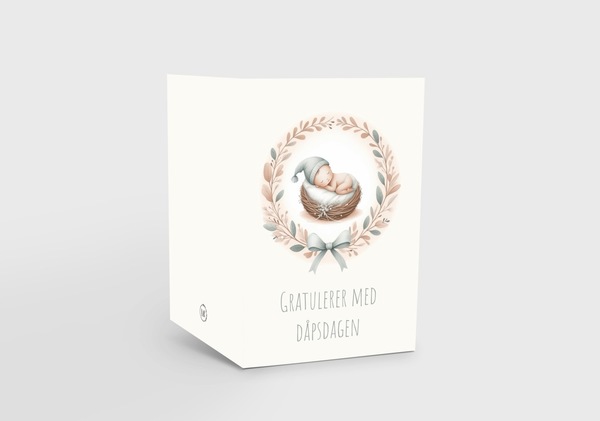 Kort m/konvolutt, Gratulerer med dåpsdagen  - VRPrintogDesign Gratulerer med dåpsdagen - Design kort
