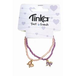 ARMBÅND 2 STK ROSA/LILLA PERLER M/SOMMERFUGL TINKA BEST FRIENDS 2stk, armbånd - Tinka