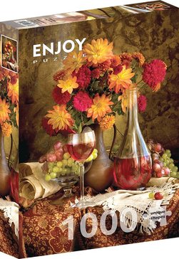 Enjoy puslespill 1000 Dahlias and Wine 1000 biter - Enjoy puzzle