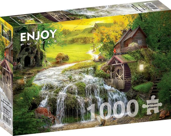 Enjoy puslespill 1000 A Log Cabin by the Magic Creek 1000 biter - Enjoy puzzle
