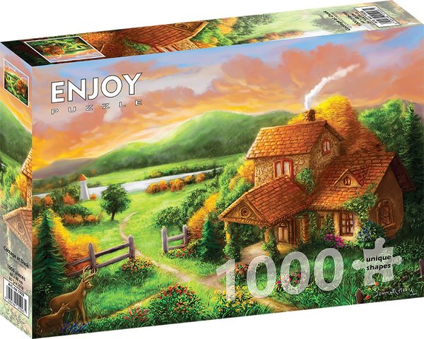Enjoy puslespill 1000 Cottage at Dusk 1000 biter - Enjoy puzzle