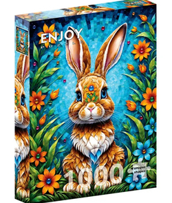 Enjoy  puslespill 1000  Garden Bunny - levering i Mai 1000 biter - Enjoy puzzle