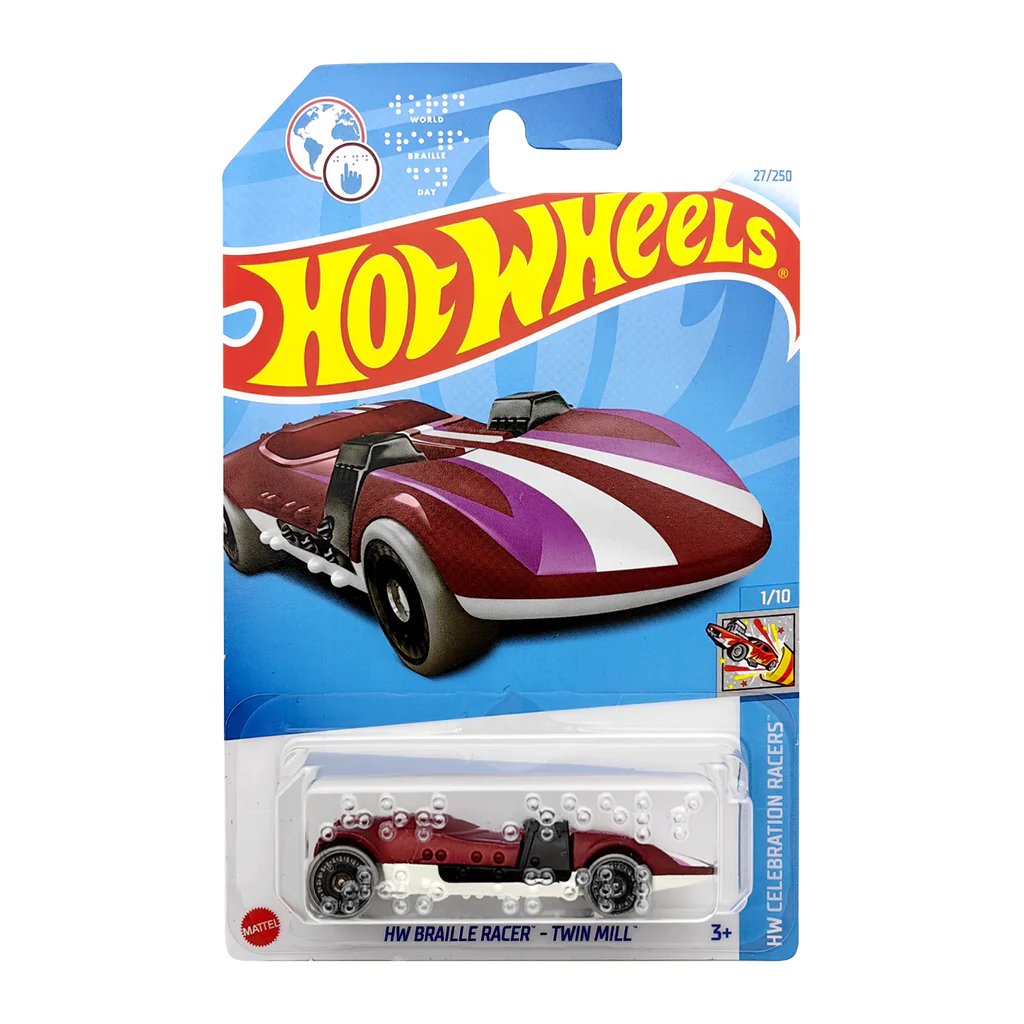 Hot Wheels 1:64 - HW Braille Racer - Twin Mill - HW Celebration Racers HW Braille Racer - Hot Wheels