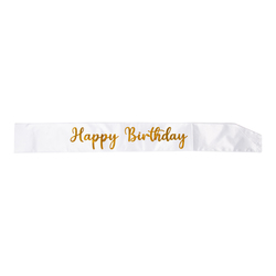 Happy Birthday - Band Hvit og Gull Hvit og gull - Bursdag/Fest