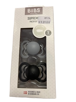 Bibs Smokk  Supreme  2Pk Cloud/Black Natural  Rubber Symmetrical Size 2 Cloud/Black - Bibs
