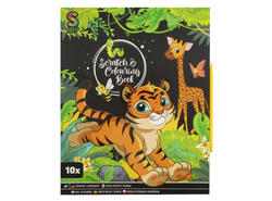 MOXY SCRATCH OG FARGEBOK - 10 ARK  Dyr - Leiker