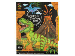 MOXY SCRATCH OG FARGEBOK - 10 ARK  Dinosaur - Leiker
