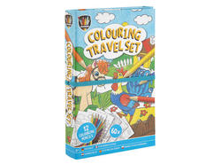FARGEBOK M/BLYANTER - REISESETT - 2 ASS Animals - Hobby