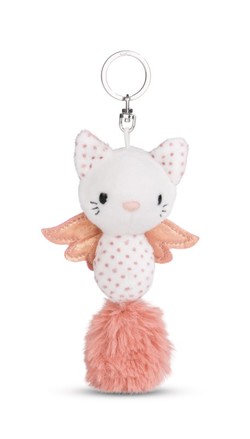 Keyholder Guardian Angel Cats dusty pink & white polka dot NICI GREEN nøkkelring rosa - Leiker