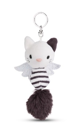 Keyholder Guardian Angel Cats black & white striped NICI GREEN nøkkelring Kvit og svart - Leiker