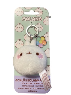 NØKKELRING 6CM M BAKPLATE MOLANG NICI Kvit - Salg