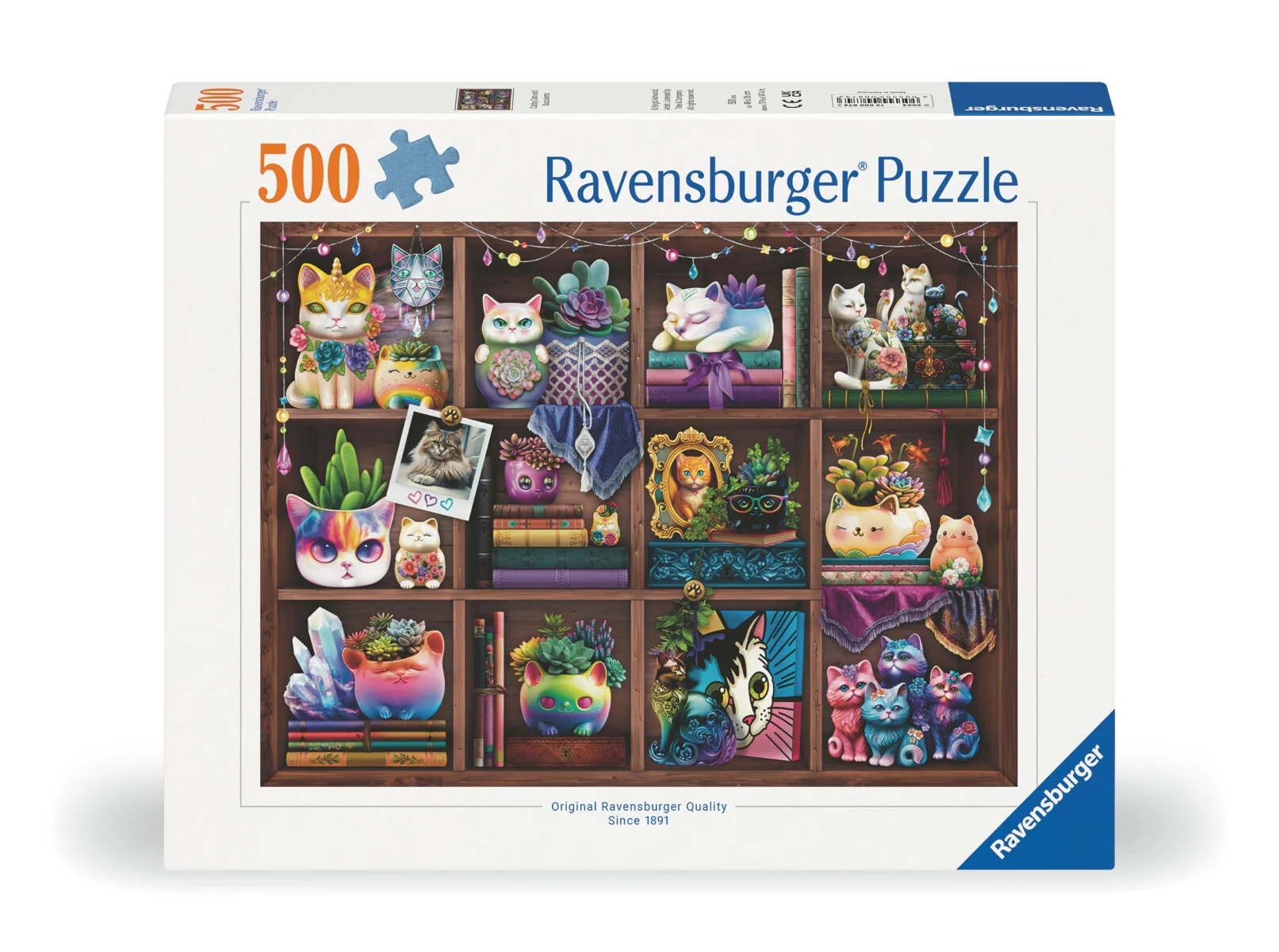 Ravensburger puslespill 500 Cubby cats and succulents 500 biter - Ravensburger