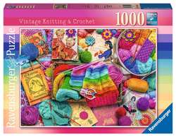 Ravensburger puslespill 1000 Vintage knitting & crochet 1000 biter - Ravensburger