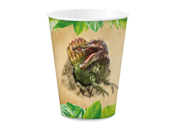 ENGANGSKRUS - DINO - 6 STK ENGANGSKRUS - DINO - Bursdag/Fest
