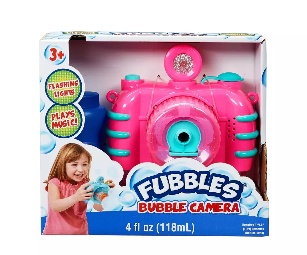 FUBBLES NO-SPILL SÅPEBOBLE KAMERA ROSA - Uteleiker