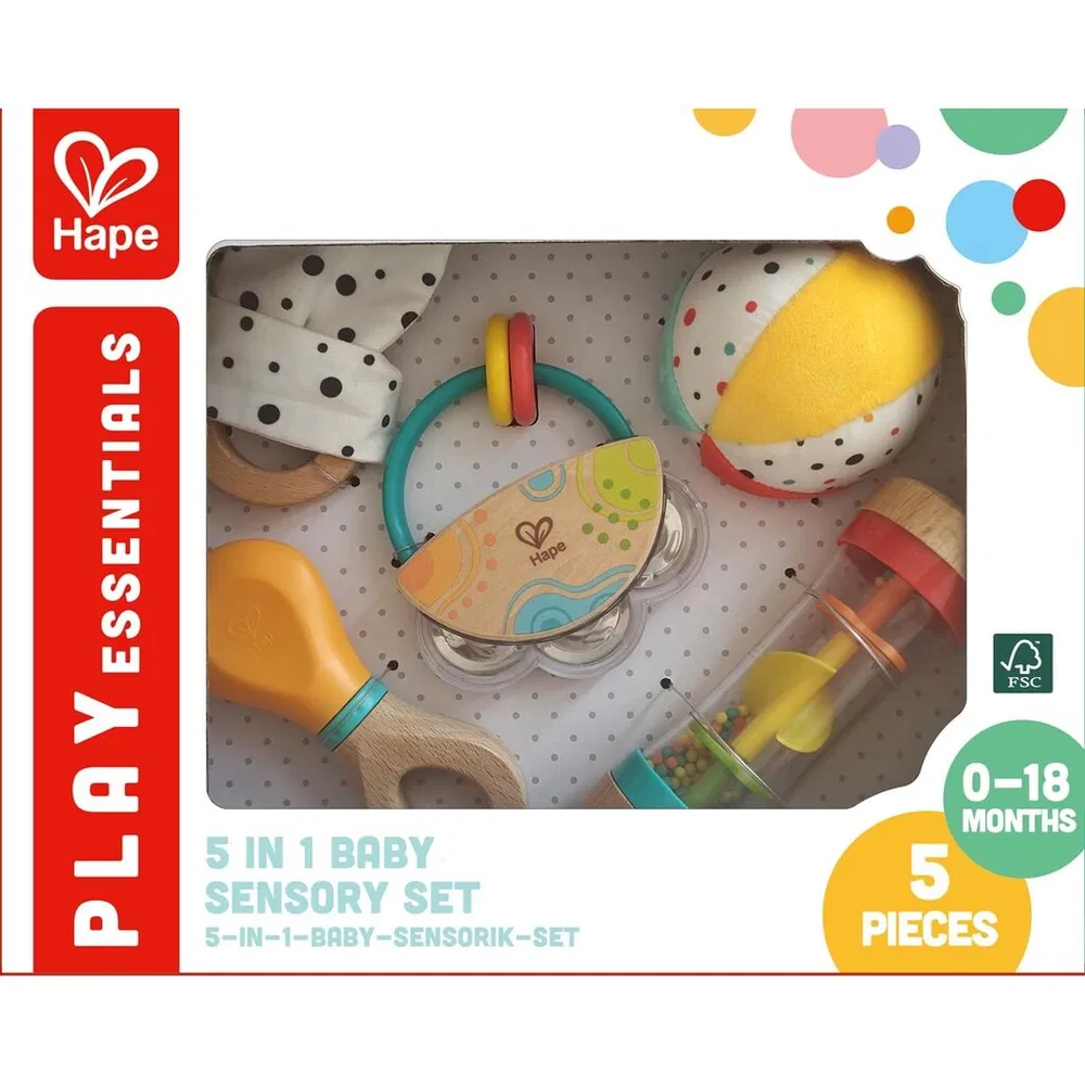 Hape 5 In 1 Baby Sensory Set  5 In 1 Baby Sensory Set - Hape Toys