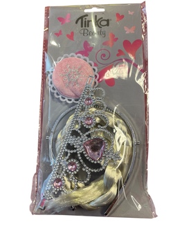 PRINSESSESETT TIARA OG FLETTE ROSA TINKA BEAUTY prinsessesett - Tinka