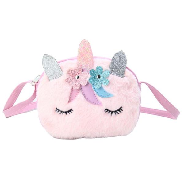 VESKE UNICORN ROSA PLYSJ M/BLOMSTER TINKA PRETTY PURSE UNICORN ROSA PLYSJ - Tinka
