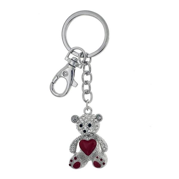NØKKELRING/BAG CHARM RØDT HJERTE CHARM RØDT HJERTE - Tinka