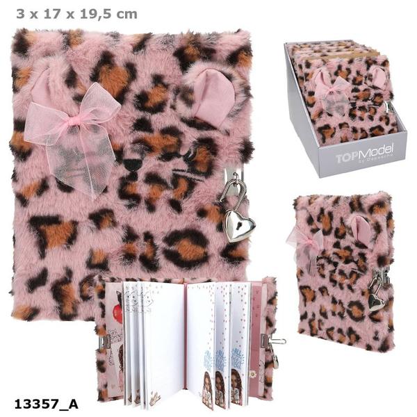 TOPModel Dagbok Fluffy med hjertelås, rosa Pels dagbok - Top Model