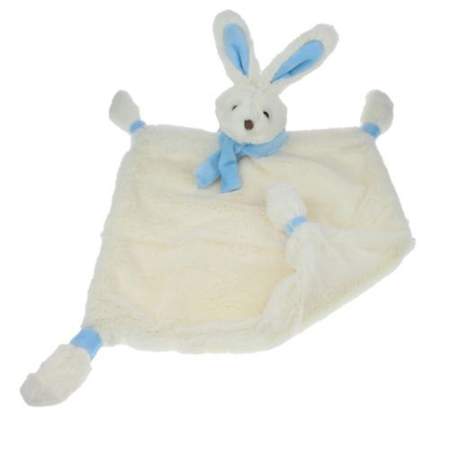 KOSEKLUT KANIN M/TØRKLE KREM/BLÅ. 30X30CM. TINKA koseklut kanin - Tinka