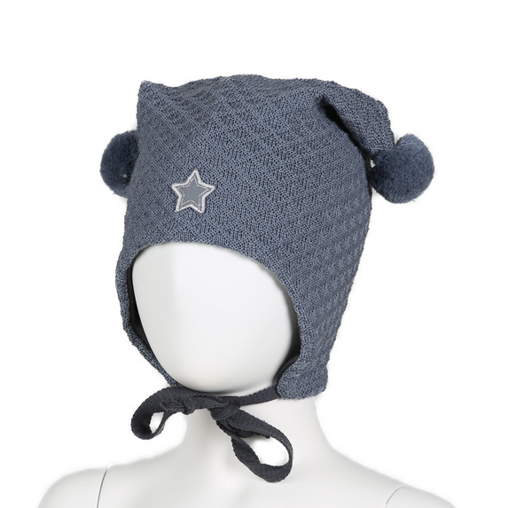 Kivat Knytelue ull 396L-79 Slate Grey med Stjerne Slate Grey  79 - Kivat