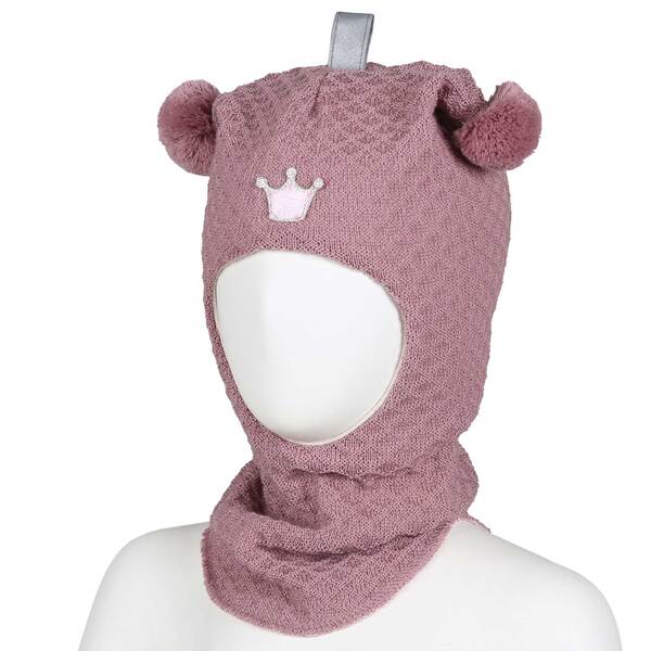 Kivat Balaklava i ull 460-17B Dusty rose med krone Dusty rose 17B - Kivat