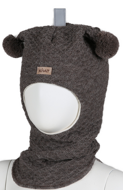 Kivat Balaklava i ull 483-74U Brown Melange  Brown Melange - Kivat