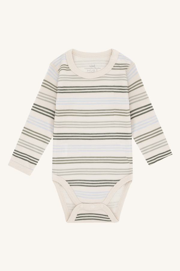 Hust & Claire Baloo 3 stripes body ull/viskose fra bambus 4501 french oak - Hust & Claire