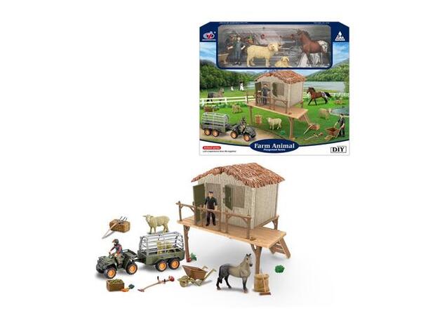 LEKESETT M/BONDEGÅRDSDYR (40X35CM) - innhold av dyr kan variere Bondegårdsdyr - Salg