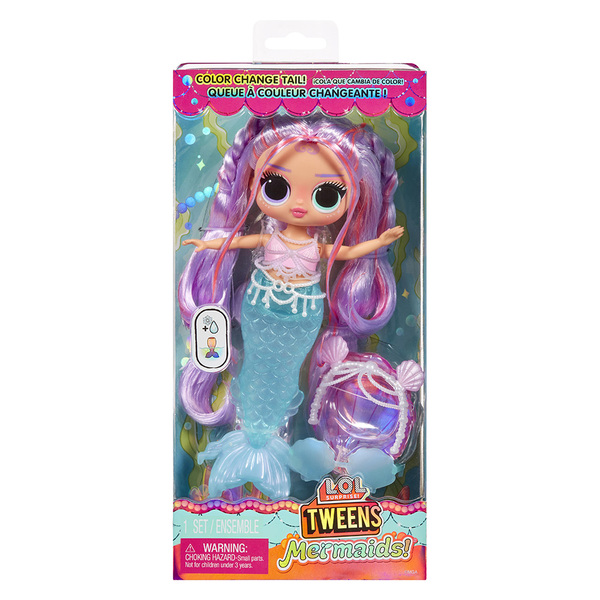 L.O.L. Tweens Mermaid Doll Lilla/rosa hår, blå hale - L.O.L