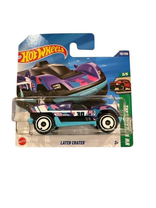 Hot Wheels 1:64 - Later Crater - 3/5 HW Reverse Rake Lilla bil med blå og rosa dekor - Hot Wheels