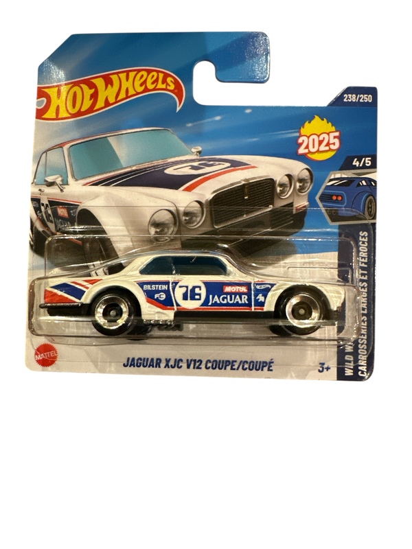 Hot Wheels 1:64 - Jaguar XJC V12 Coupe - 4/5 wild widebody Hvit bil med rød og blå dekor - Hot Wheels
